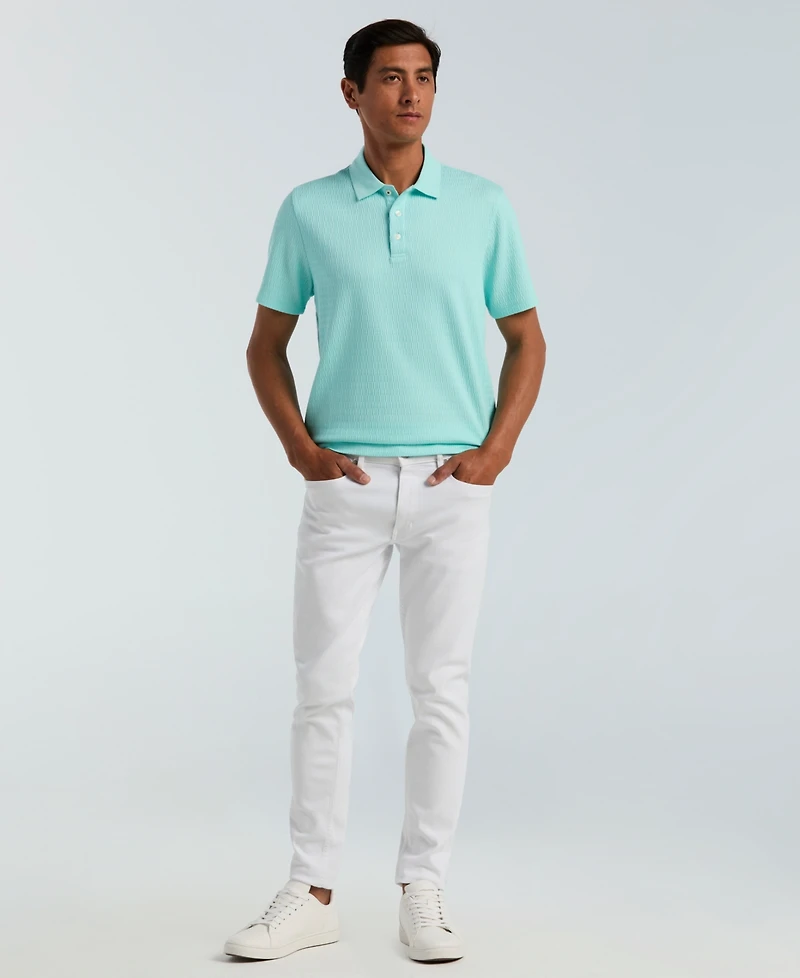 Perry Ellis Men's Geo Jacquard Texture Polo Shirt