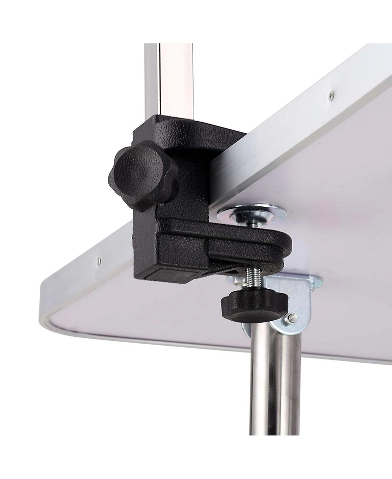 Aostirmotor 46" Silver-Gray Folding Pet Grooming Table with Stainless Steel Frame and Adjustable Arm