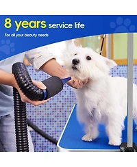 Aostirmotor 46" Blue Large Heavy Duty Pet Grooming Table for Dogs and Cats with Adjustable Arm