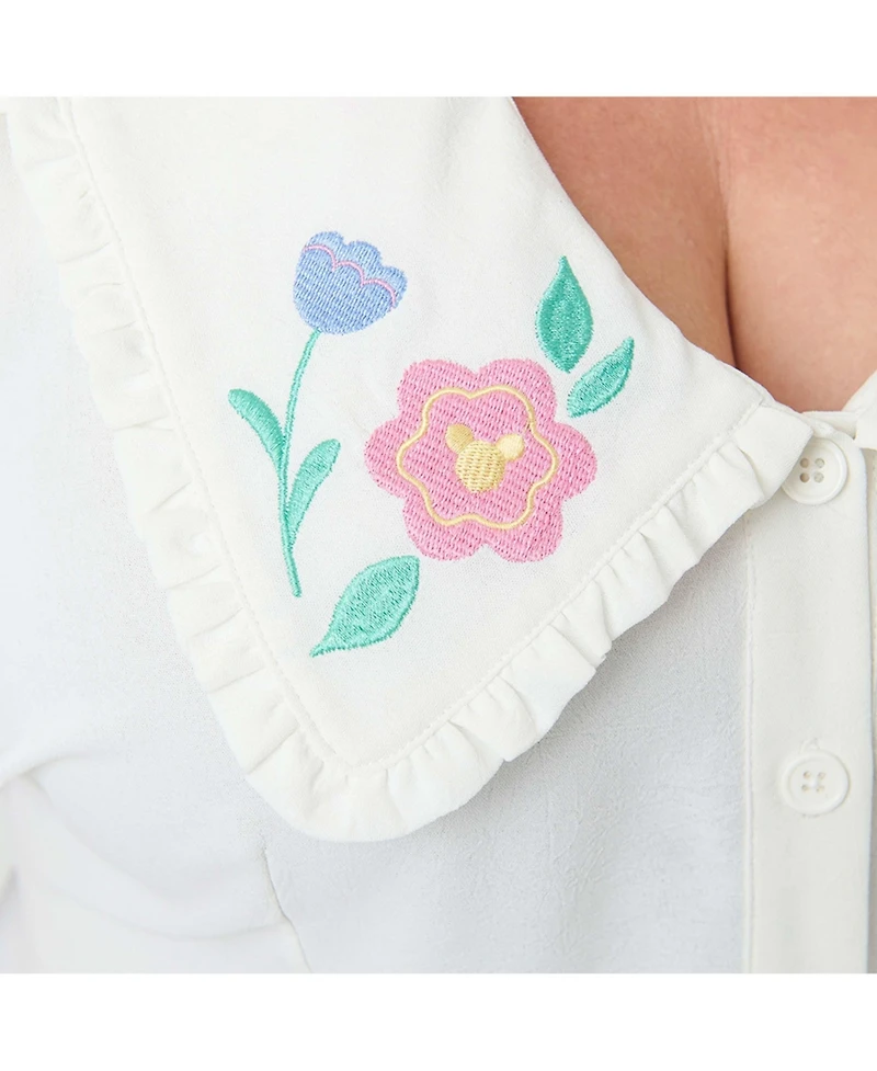 Unique Vintage Plus Size Short Sleeve Oversized Collar Blouse