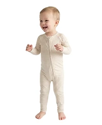 Motette Baby Boys Sandstone Gingham Bamboo Sleeper