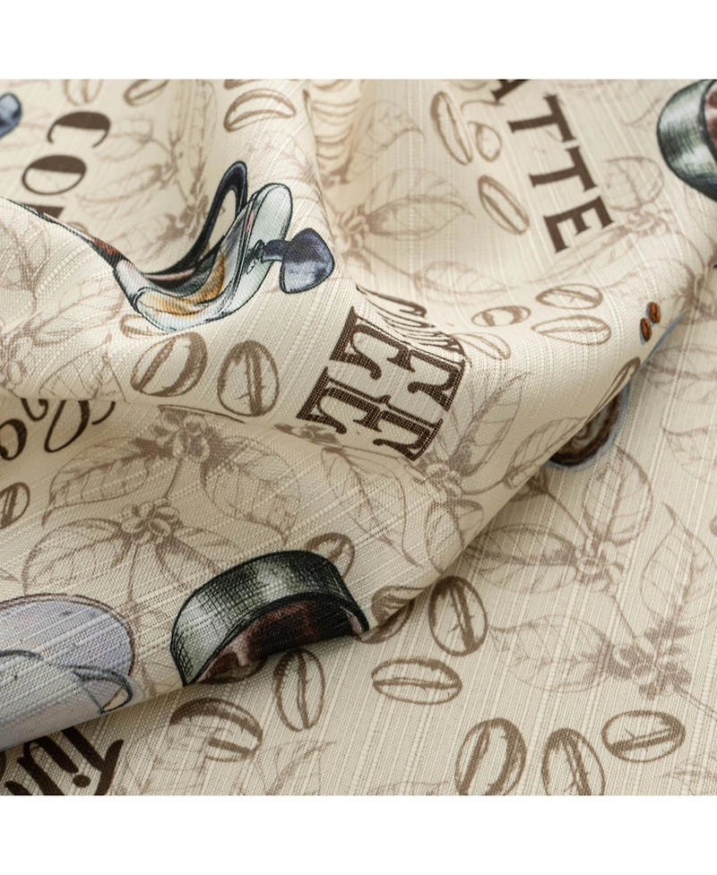 Rt Designers Collection Polyester Cucina Latte Slub 3 Piece Kitchen Curtains Valance and Tiers Set 52" x 18" Muticolor