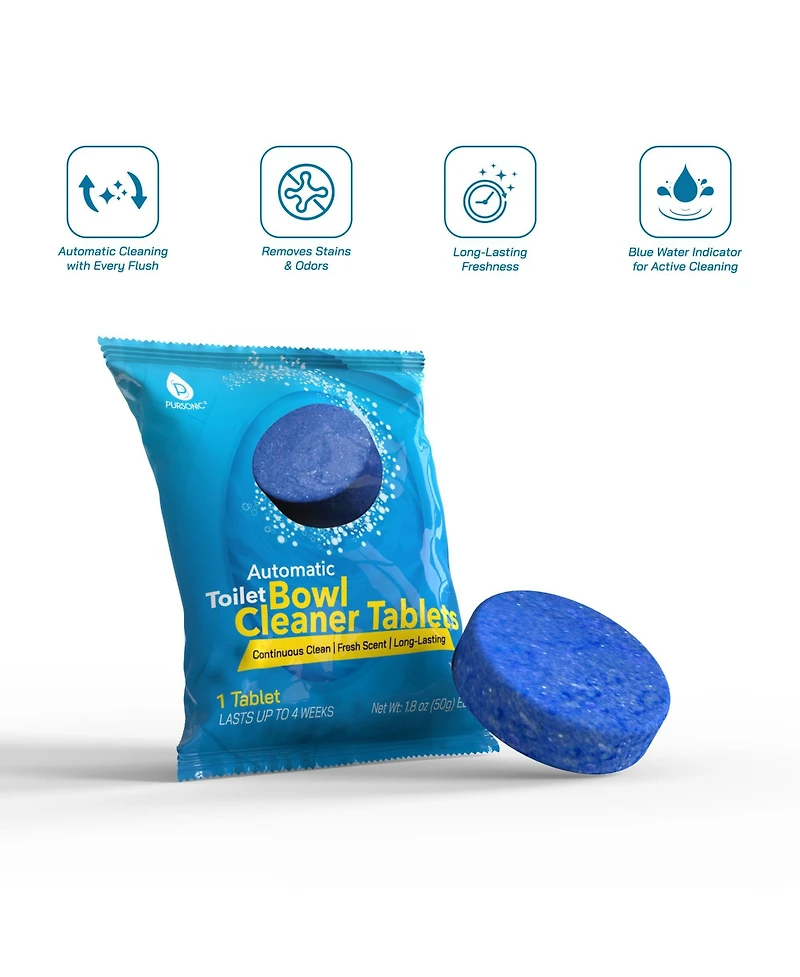 Pursonic Ultimate Home Cleaning Bundle – Rechargeable Scalable Scrubber Brush Automatic Toilet Bowl Cleaner Tablets