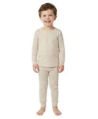 Motette Toddler Boys Oatmeal Stripe Bamboo Pajama Set