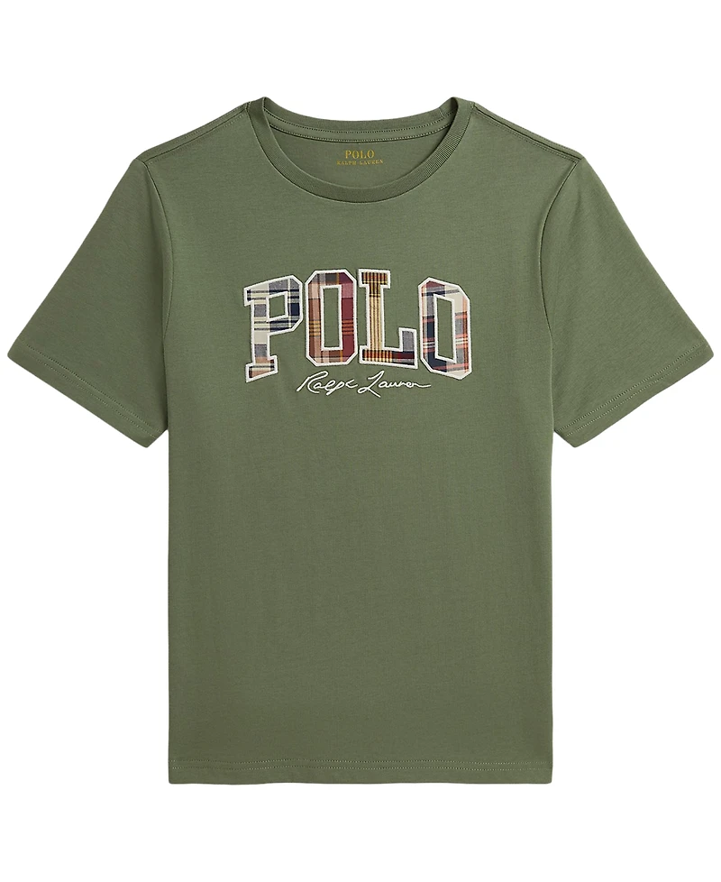 Polo Ralph Lauren Boys' 8-20 Madras-Logo Jersey T-Shirts