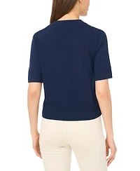 CeCe Women's V-Neck Short-Sleeve Cardigan