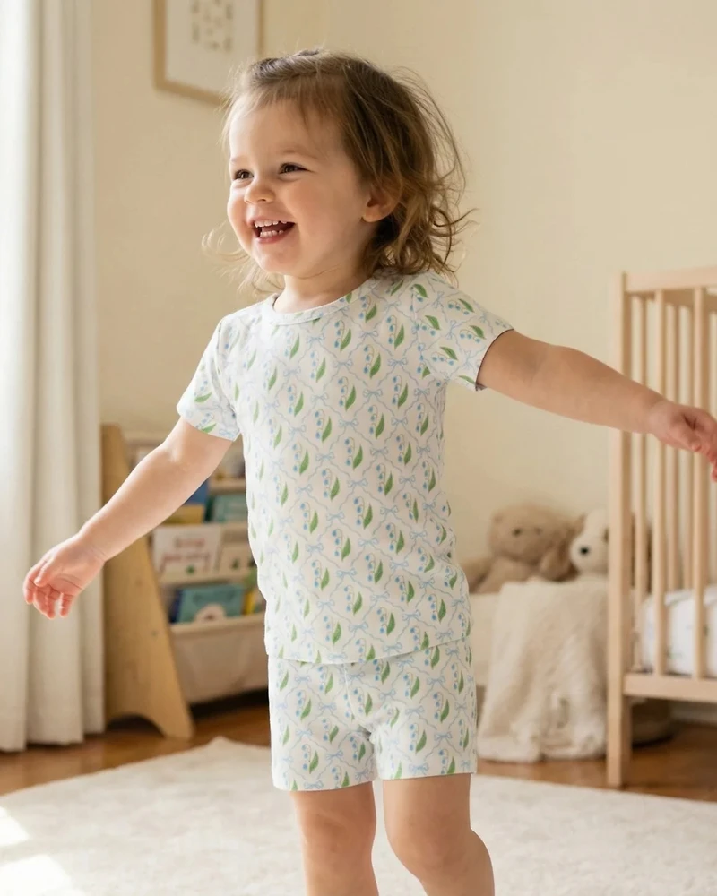 Motette Toddler Girls's bell Bows Pajamas Set