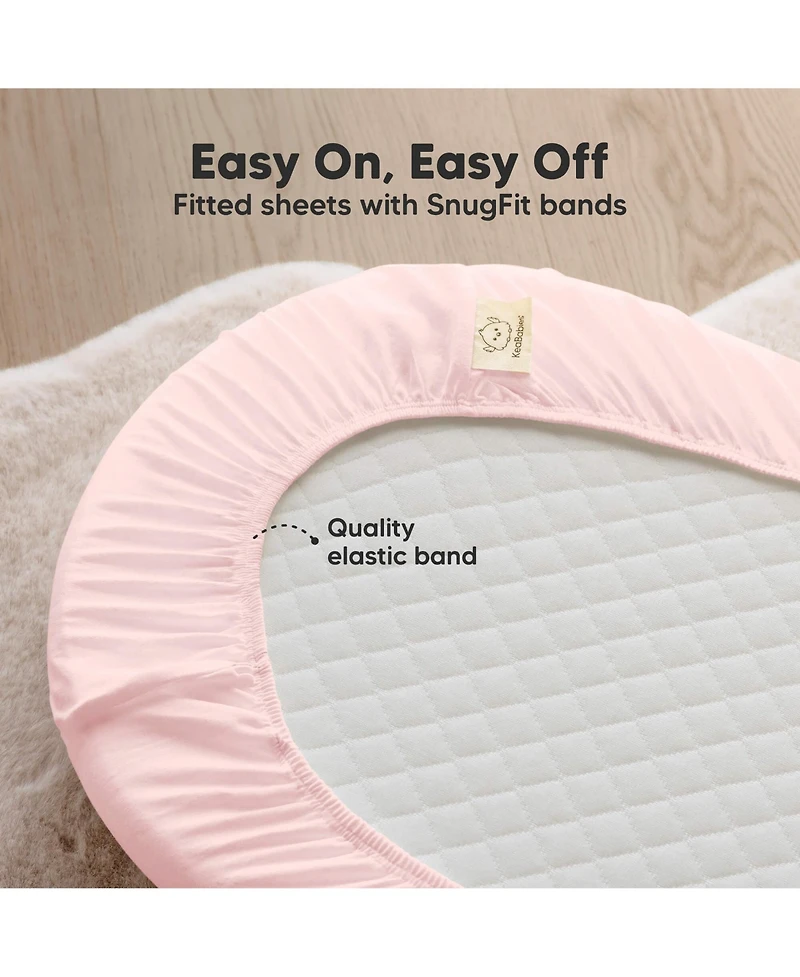 KeaBabies Bassinet Sheet for Baby Girls, Boys, 2-Pack Soothe Fitted Sheets, Bedside Mattress
