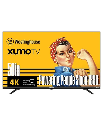 Westinghouse 50" Smart Tv 4K Uhd Xumo Tv with HDR10, Dolby Vision & Atmos, Voice Remote, Bluetooth, Apple AirPlay, Wi-Fi, Edgeless Led Screen, 60