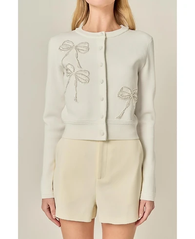 English Factory Women's Bow Detail Cardigan