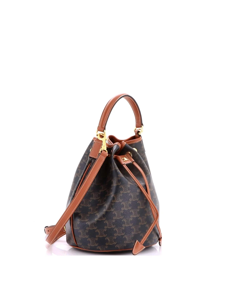 Pre-Owned Celine Clara Bucket Bag Triomphe Coated Canvas