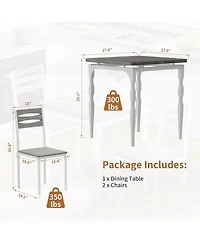 gaomon 3-Piece Space-Saving Dining Set for 2, Modern Table with Spiral Legs, Compact Furniture for Apartment Kitchens