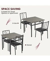 gaomon 3-Piece Dining Table Set for 2, Kitchen Table with Upholstered Chairs, Space-Saving Square Table for Small Apartment