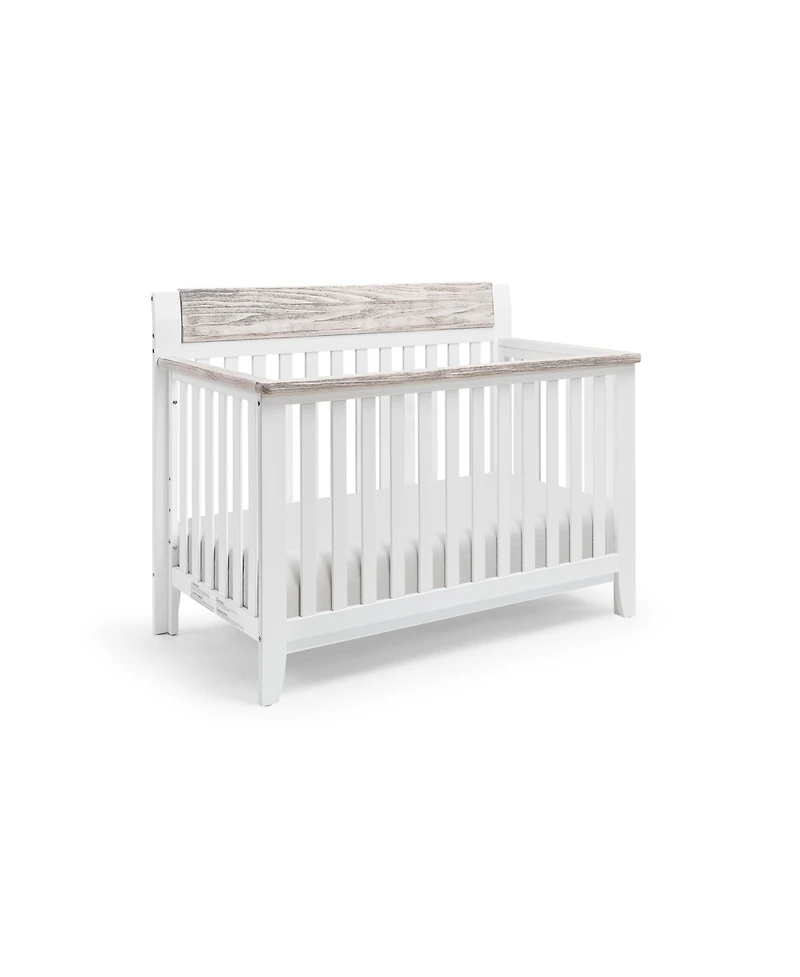 Flynama two tone 4 in 1 convertible crib with three level mattress adjustment safe non toxic finish for baby nursery