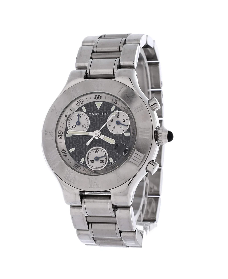 Pre-Owned Cartier Must 21 Chronoscaph Quartz Watch in Stainless Steel 38mm