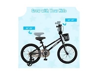 16 Inch Kids Bike with Basket and Training Wheels for Children Aged 4-7 Years Old