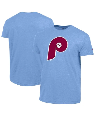 Champion Men's Light Blue Philadelphia Phillies Cooperstown Logo Tri-Blend T-Shirt
