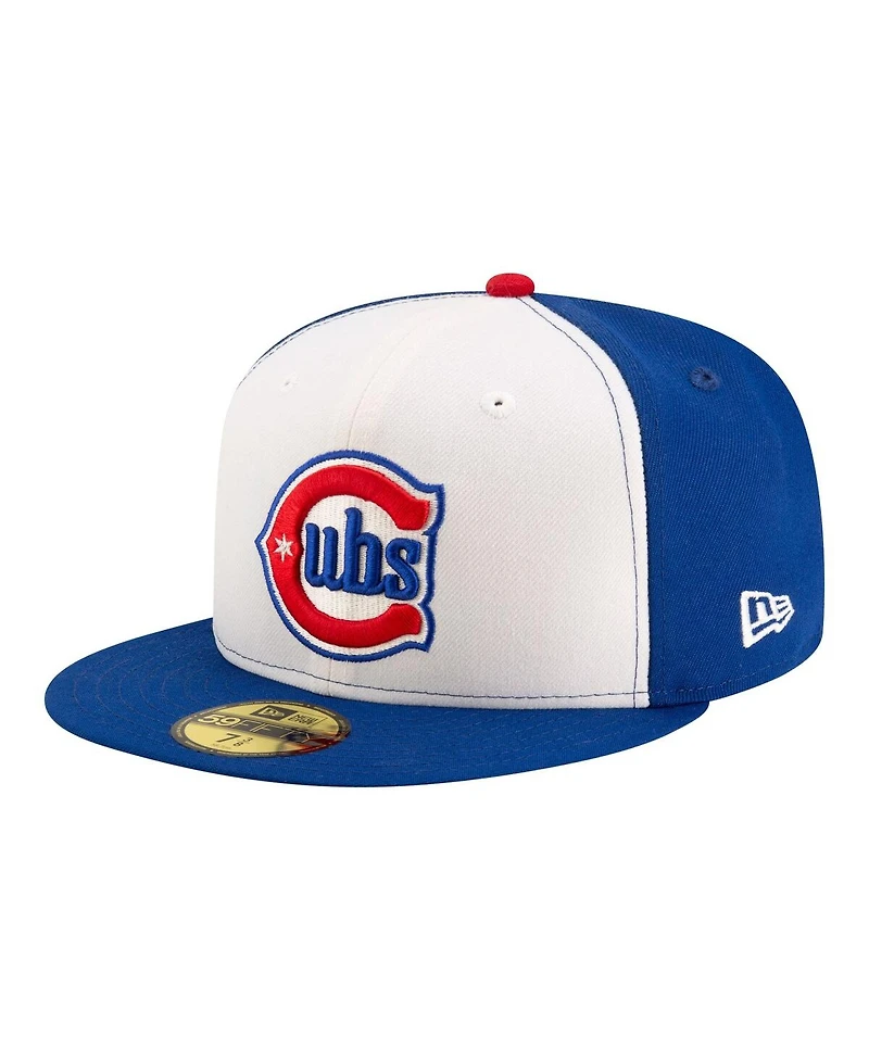New Era Men's White/Royal Chicago Cubs 150th Anniversary 59FIFTY Fitted Hat