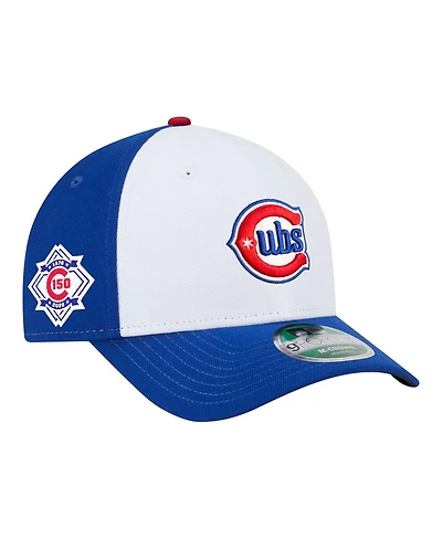New Era Men's White/Royal Chicago Cubs 150th Anniversary 9FORTY M-Crown Adjustable Hat