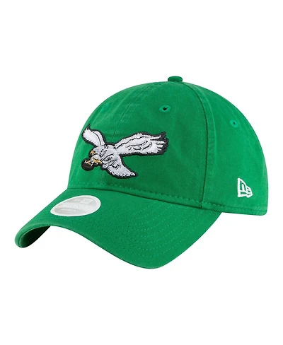 New Era Women's Kelly Green Philadelphia Eagles Throwback 9TWENTY Adjustable Hat