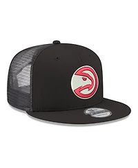 New Era Men's Black Atlanta Hawks Core Logo Meshback 9FIFTY Snapback Hat