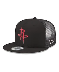 New Era Men's Black Houston Rockets Core Logo Meshback 9FIFTY Snapback Hat