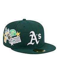 New Era Men's Green Athletics City Patch 59FIFTY Fitted Hat