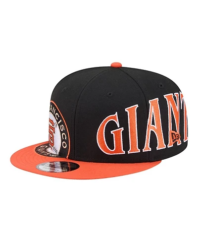 New Era Men's Black/Orange San Francisco Giants Stretched Two-Tone 9FIFTY Adjustable Hat