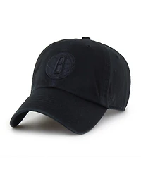 '47 Brand Men's Brooklyn Nets Black on Black Clean Up Adjustable Hat
