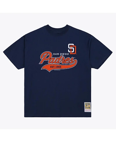 Mitchell & Ness Men's Navy San Diego Padres Script Sweep Arch T-Shirt