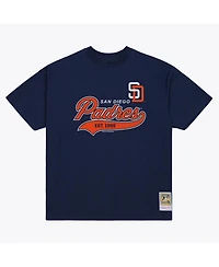 Mitchell & Ness Men's Navy San Diego Padres Script Sweep Arch T-Shirt