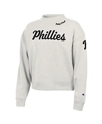 Champion Women's Stone Philadelphia Phillies Triumph Tri-Blend Sweatshirt