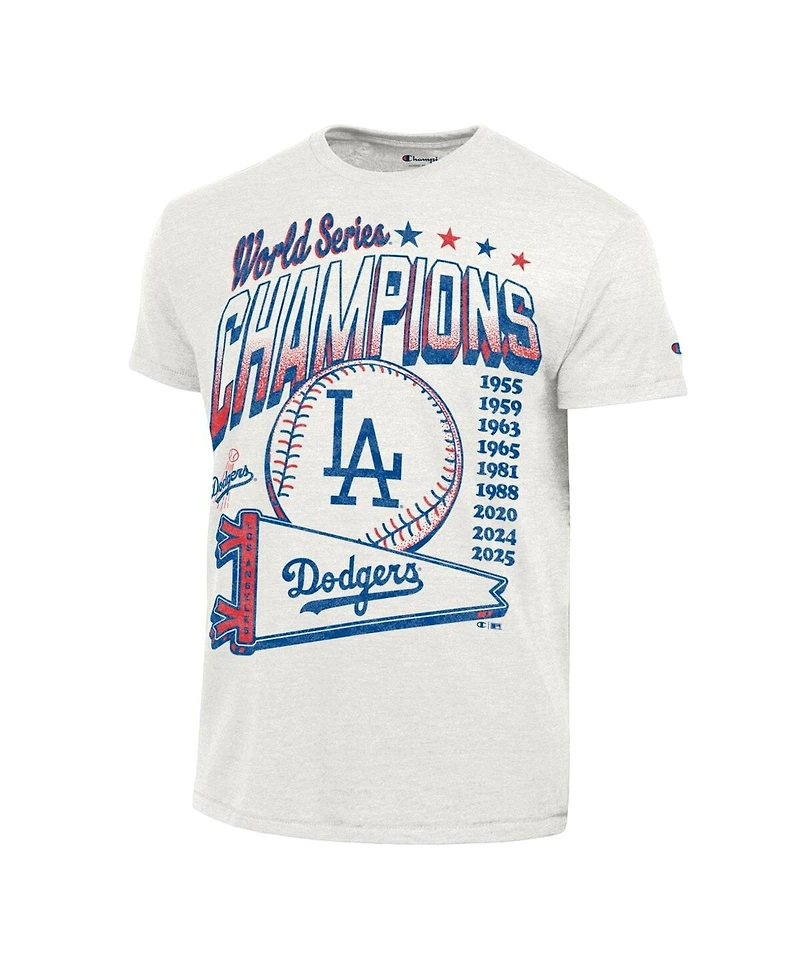Champion Men's White Los Angeles Dodgers Winning Tradition Cooperstown Tri-Blend T-Shirt