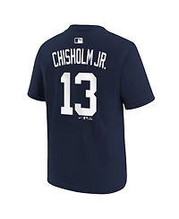 Nike Big Boys and Girls Jazz Chisholm Jr. Navy New York Yankees Name Number T-Shirt