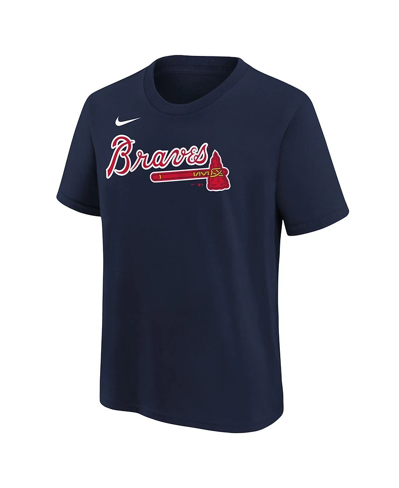 Nike Big Boys and Girls Ronald Acuna Jr. Navy Atlanta Braves Name & Number T-Shirt