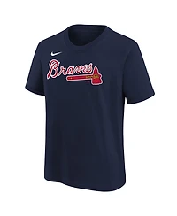 Nike Big Boys and Girls Ronald Acuna Jr. Navy Atlanta Braves Name & Number T-Shirt