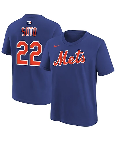 Nike Big Boys and Girls Juan Soto Royal New York Mets Name & Number T-Shirt