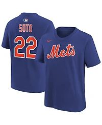 Nike Big Boys and Girls Juan Soto Royal New York Mets Name & Number T-Shirt
