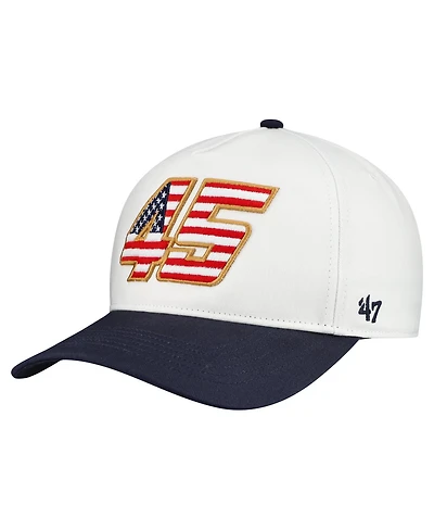 '47 Brand Men's White Tyler Reddick Flag Fill Two-Tone Team Adjustable Hitch Hat