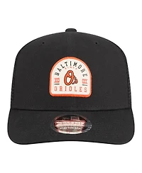 New Era Men's Black Baltimore Orioles Alternate Logo Contest 9SEVENTY Adjustable Trucker Hat