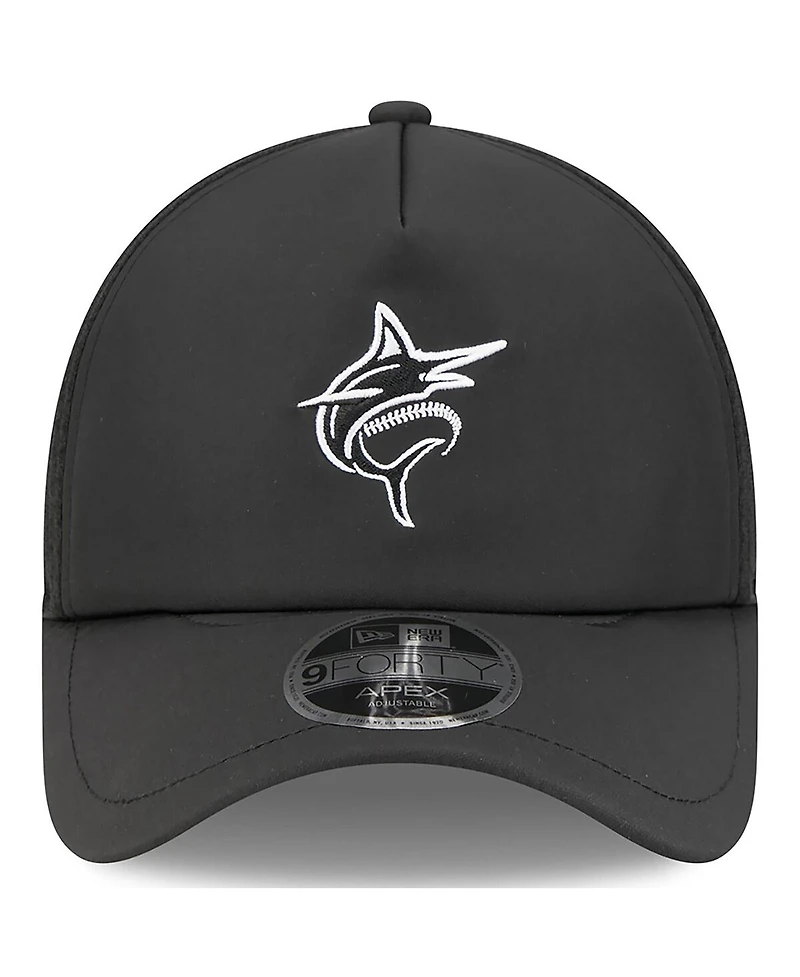New Era Men's Black Miami Marlins 2026 Batting Practice Alternate Apex 9FORTY Adjustable Hat