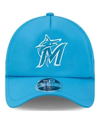 New Era Men's Blue Miami Marlins 2026 Batting Practice Apex 9FORTY Adjustable Trucker Hat