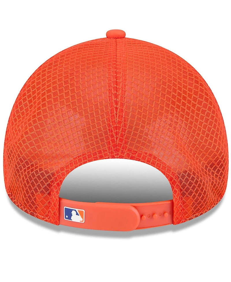New Era Men's Orange New York Mets 2026 Batting Practice Apex 9FORTY Adjustable Trucker Hat