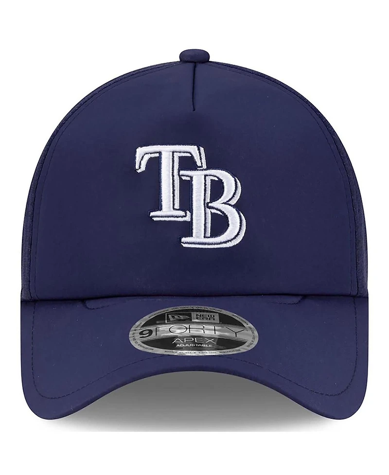 New Era Men's Navy Tampa Bay Rays 2026 Batting Practice Apex 9FORTY Adjustable Trucker Hat