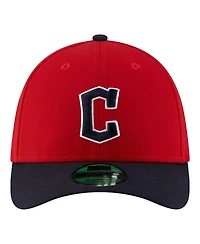 New Era Men's Red Cleveland Guardians Player Replica 39THIRTY M-Crown Flex Hat