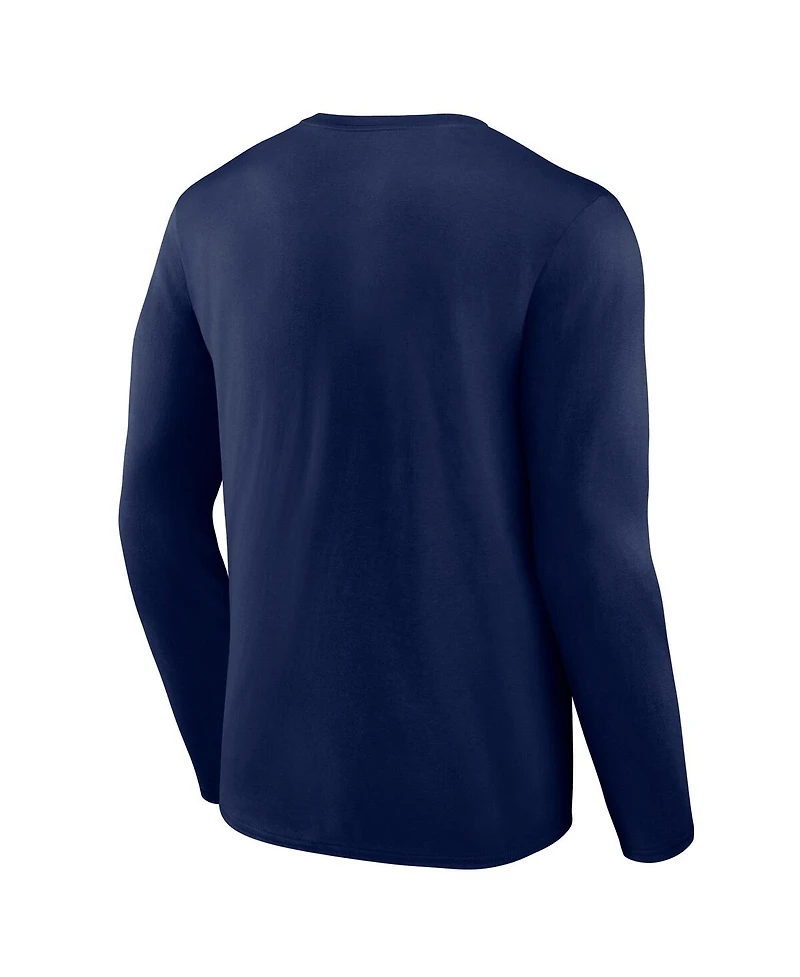 Logo Athletic Men's Navy New York Yankees Heart Soul Long Sleeve T-Shirt