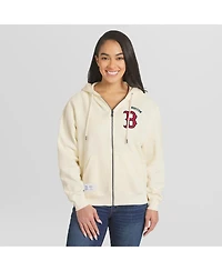 Wear by Erin Andrews Women's Cream Boston Red Sox Full-Zip Hoodie