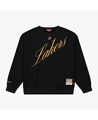 Mitchell & Ness Women's Black Los Angeles Lakers Hardwood Classics Script Lightweight Sweatshirt