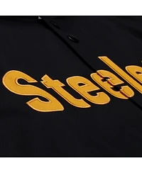 Mitchell & Ness Men's Black Pittsburgh Steelers Coaches Full-Snap Hooded Windbreaker Jacket