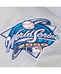 Mitchell & Ness Men's Gray New York Yankees Thunderstorm Head Coach Lightweight Satin Full-Snap Jacket